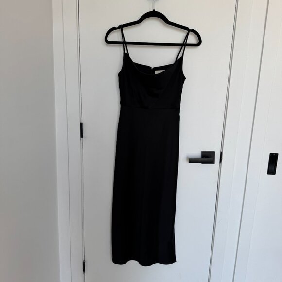 BHLDN Cali Satin Cowl-Neck Midi Slip Dress Size 0 - Picture 2 of 4